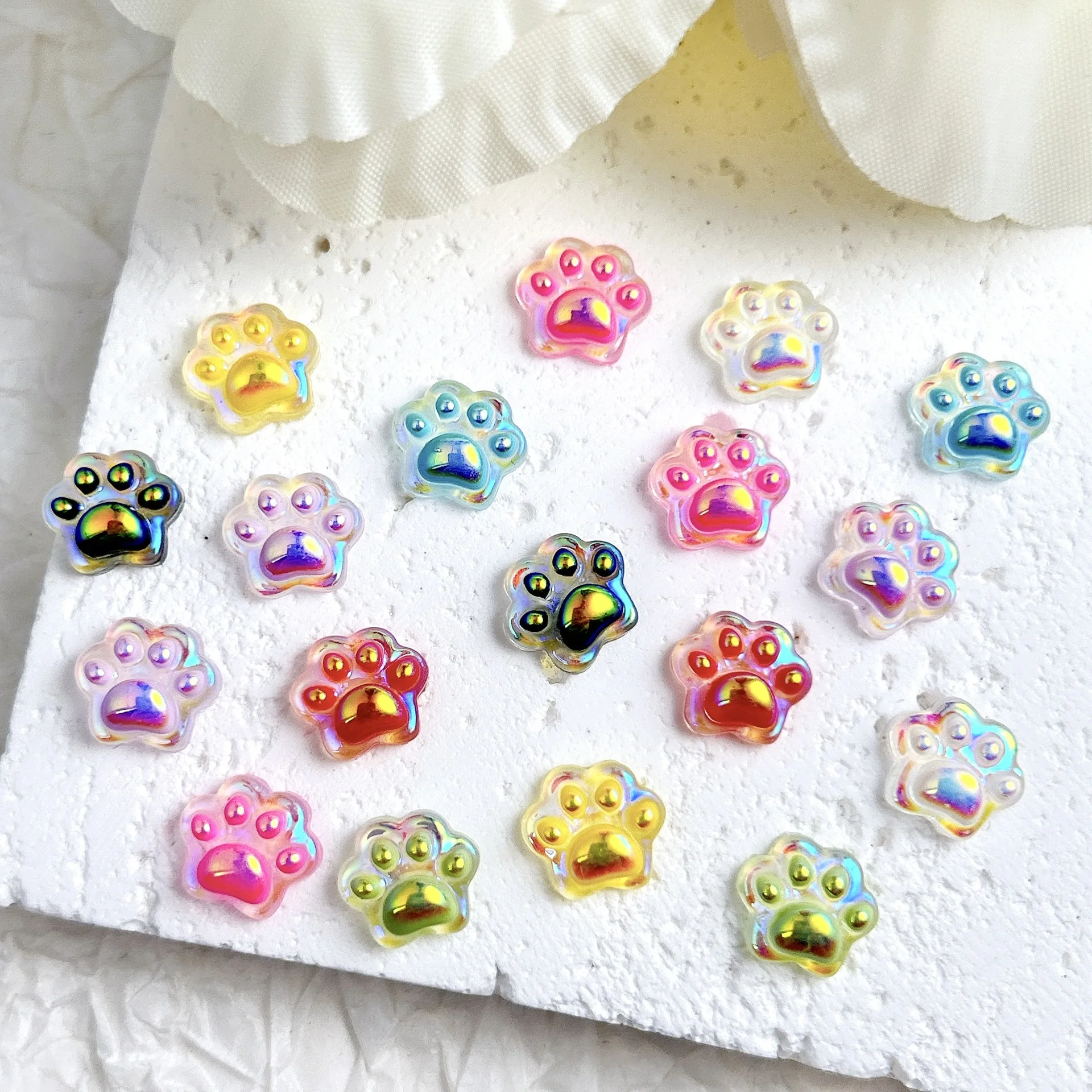 30PCS 3D Cartoon Cat Claw Nail Art Charms Accessories Parts For Luminous Nails Decoration Supplies Manicure Decor Materials