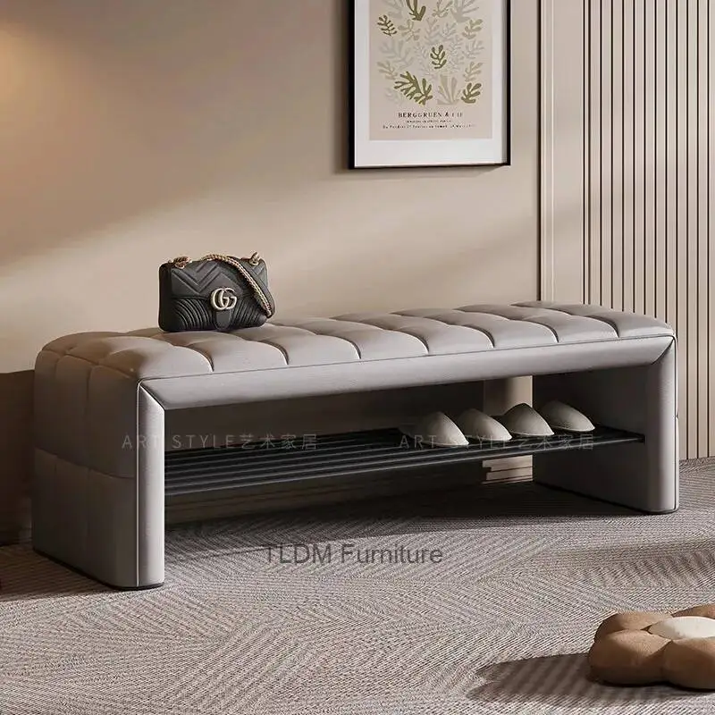 Modern Bedroom Shoe Shelf Designer Seat Minimalist Entrance Hall Seat Storage Shoe Shelf Metal Vertical Muebles Home Furniture