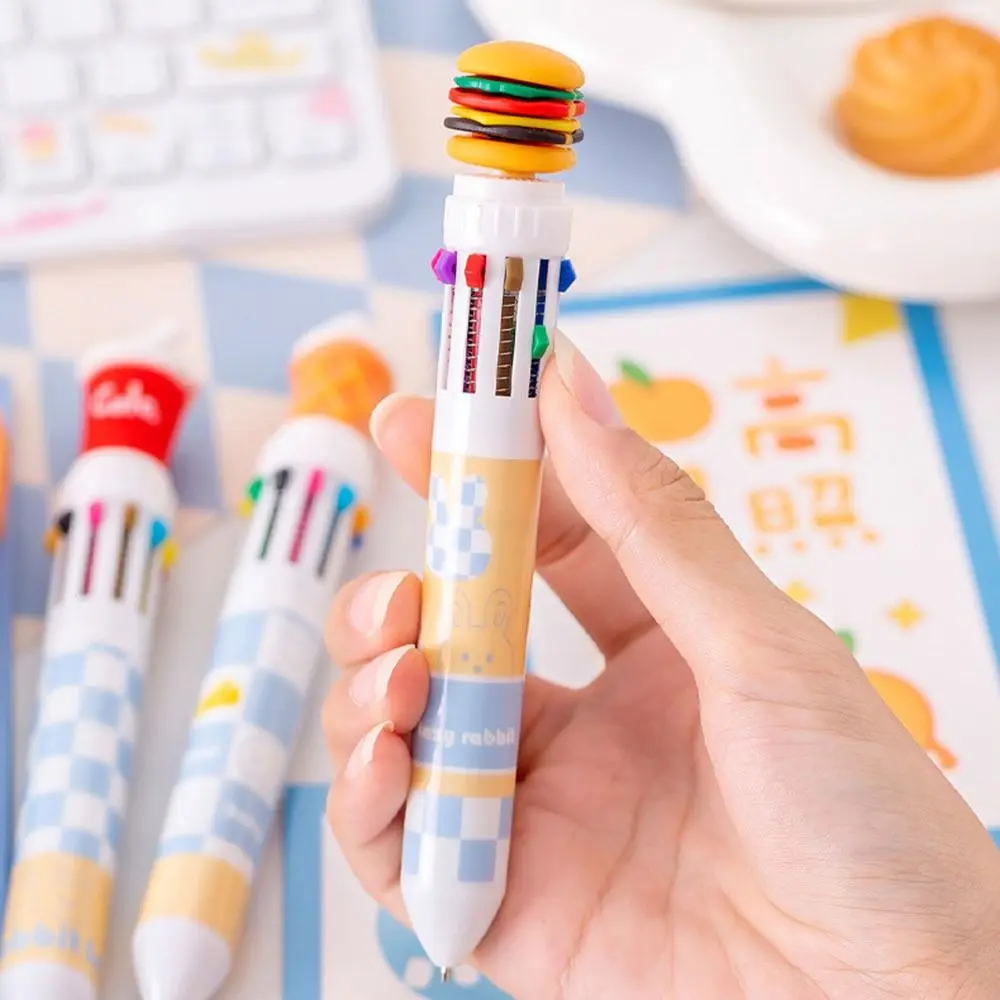 

Cartoon Writing Smoothly Neutral Gel Pens Quick-Drying Multicolor Signature Pen Cute Unique 10 Color Ballpoint Pen School
