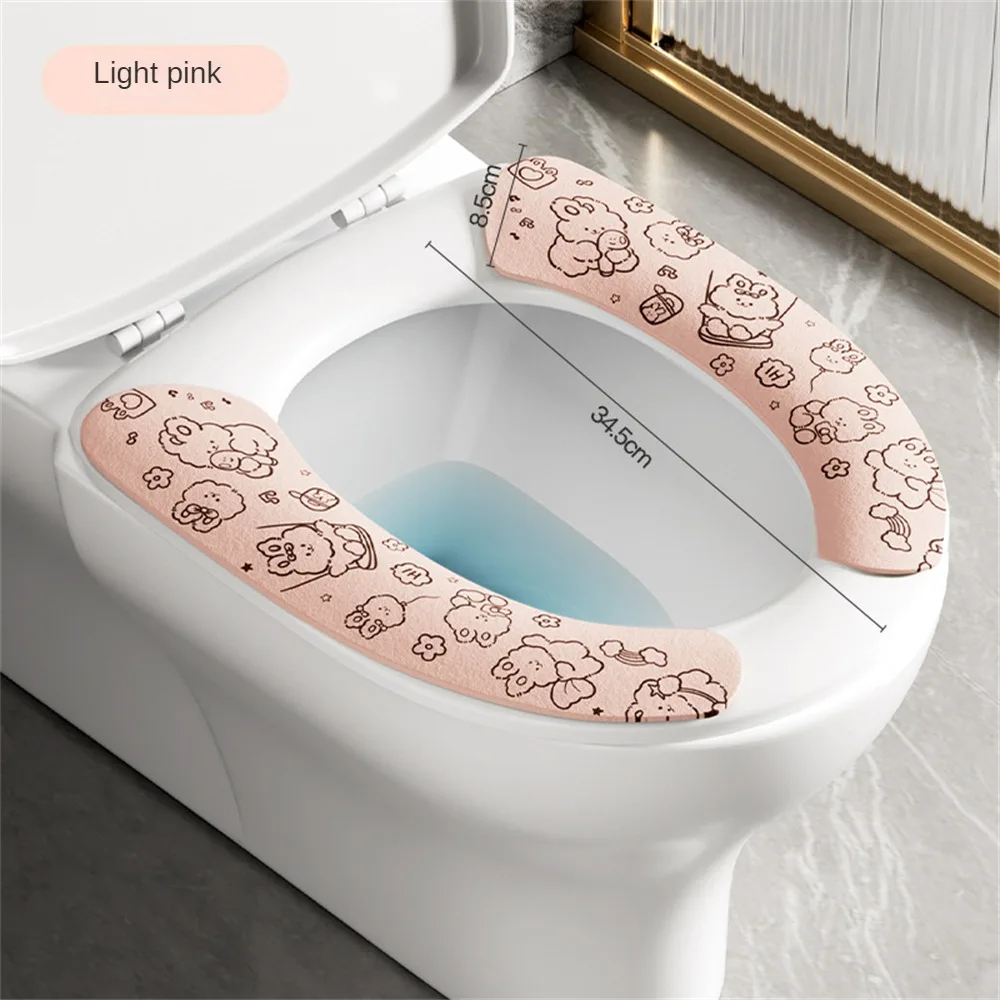 Asiento de inodoro fácil de limpiar, alfombrilla para inodoro, cubierta de pasta, funda impermeable para el hogar de dibujos animados, suministros de baño