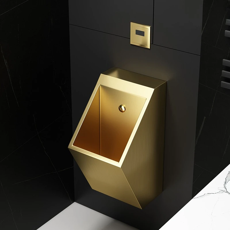 

Light Luxury Gold 304 Stainless Steel Urinal Bar Bathroom Wall-mounted Urinal Hotel