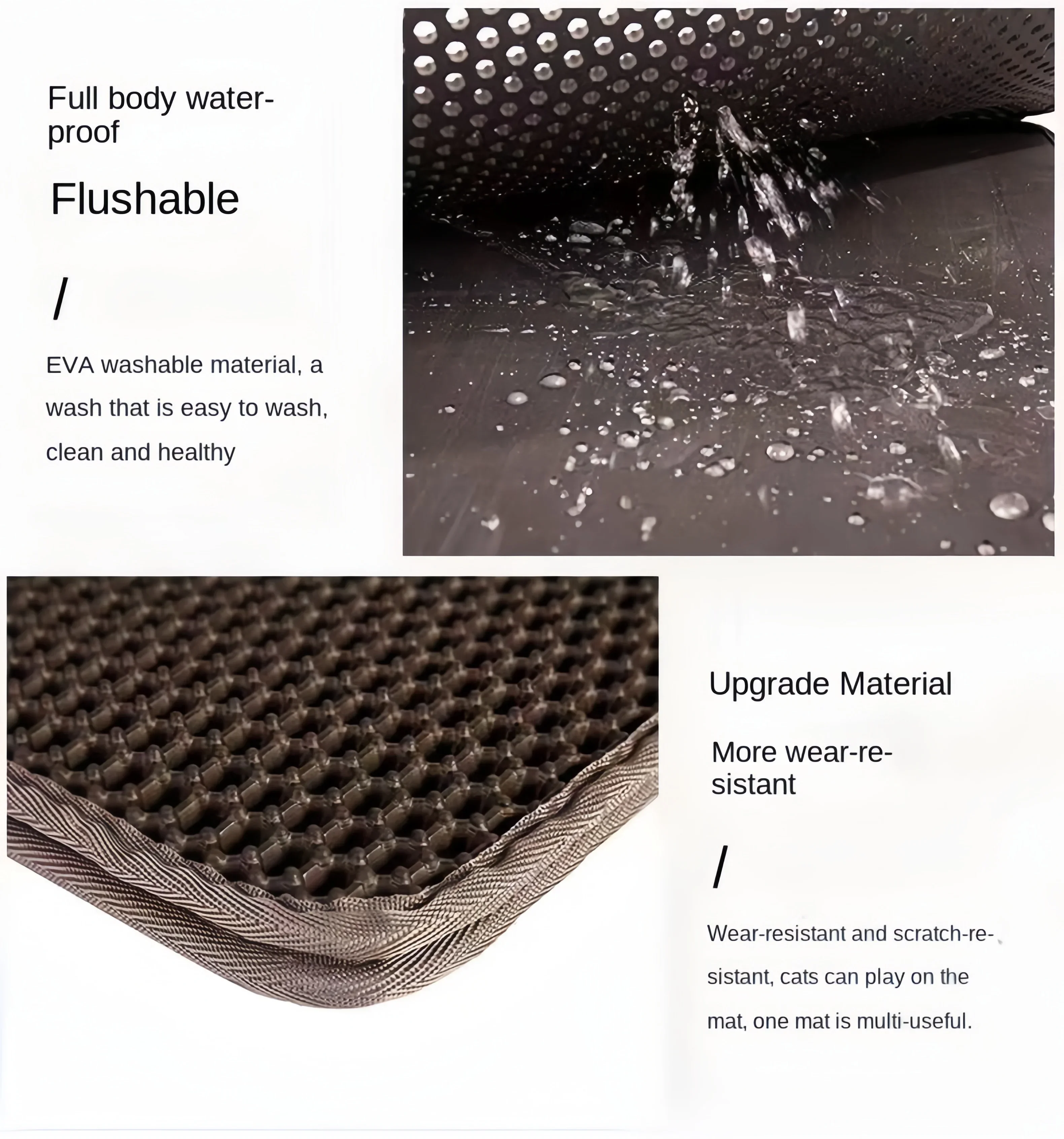 Large size Cat Litter Mat Eva Double Layer Waterproof Cat Litter Mat Pet Litter Box Mat Pet Toilet Cat Mat Nonslip Cat Litter