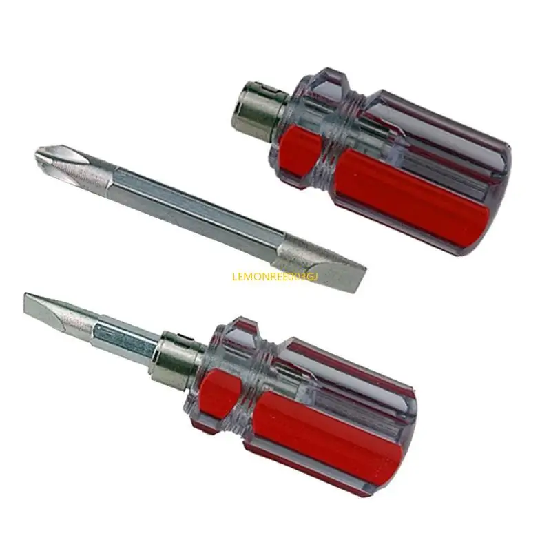 M4YC 2PCS Компактные многофункциональные двойные плоские и скрещивают головки мини -отвертки для дома и профессиональных