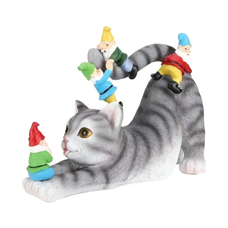 

Статуи кошек для сада, статуи из искусственной смолы, миниатюрные статуэтки кошек, очаровательные садовые украшения для кошек, товары для украшения сада