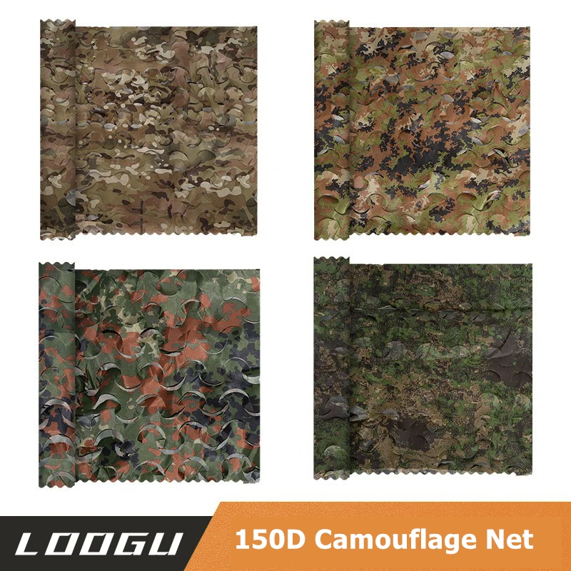 Tactical Camo Netting Camping Tent 150D Camouflage Net Hunting Shooting Blinds Great for Beach Sunshade Tent Awning Equipment