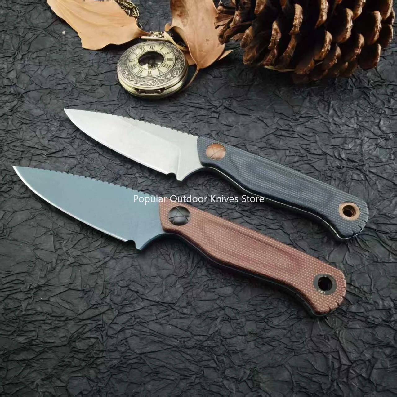 

Многофункциональный нож с фиксированным клинком для выживания в походах - 203BT, незаменимый инструмент для кемпинга, портативное средство для экстренного спасения - для повседневного ношения