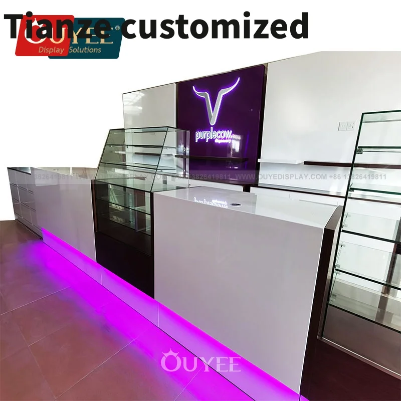 Customized-High Quality Smoke Shop Advertising Smoke Shops Slated Shelves Showcases Glass Display