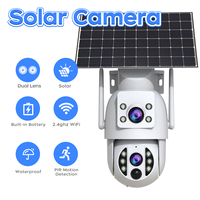 Jooan 6MP WiFi Surveillance Camera Outdoor Dual Lens Wireless Solar IP Camera PIR Motion Detection Security Battery CCTV Monitor