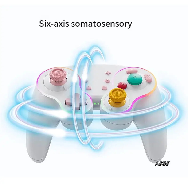 

For Nintendo Switch Pro Retro RGB Multicolor Light Wireless Gamepad With Fast Charging Dock Enhanced Grip