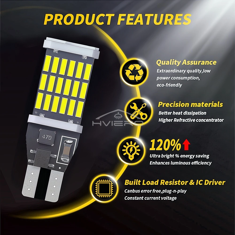 4/10/20pcs Car Brake LED T15 Ba15s 1156 1157 Auto Back Parking Light Turn Signal License Plate W16W 45SMD 4014 Reverse Rear Lamp image 4
