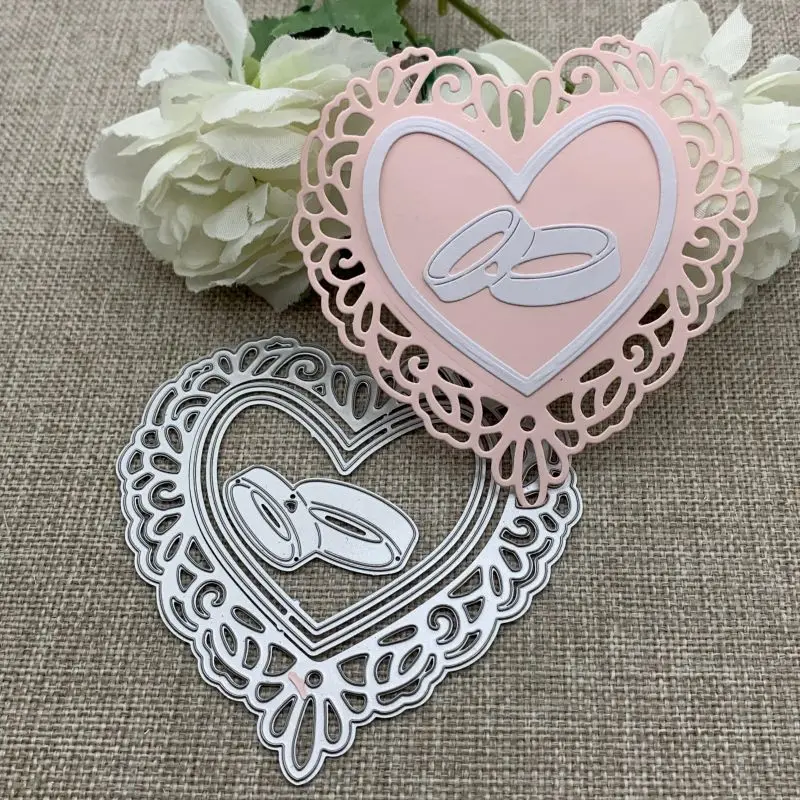 Engagement ring love heart fram Metal Cutting Dies For DIY Scrapbooking Decorative Embossing Handcraft Die Cutting Template Mold