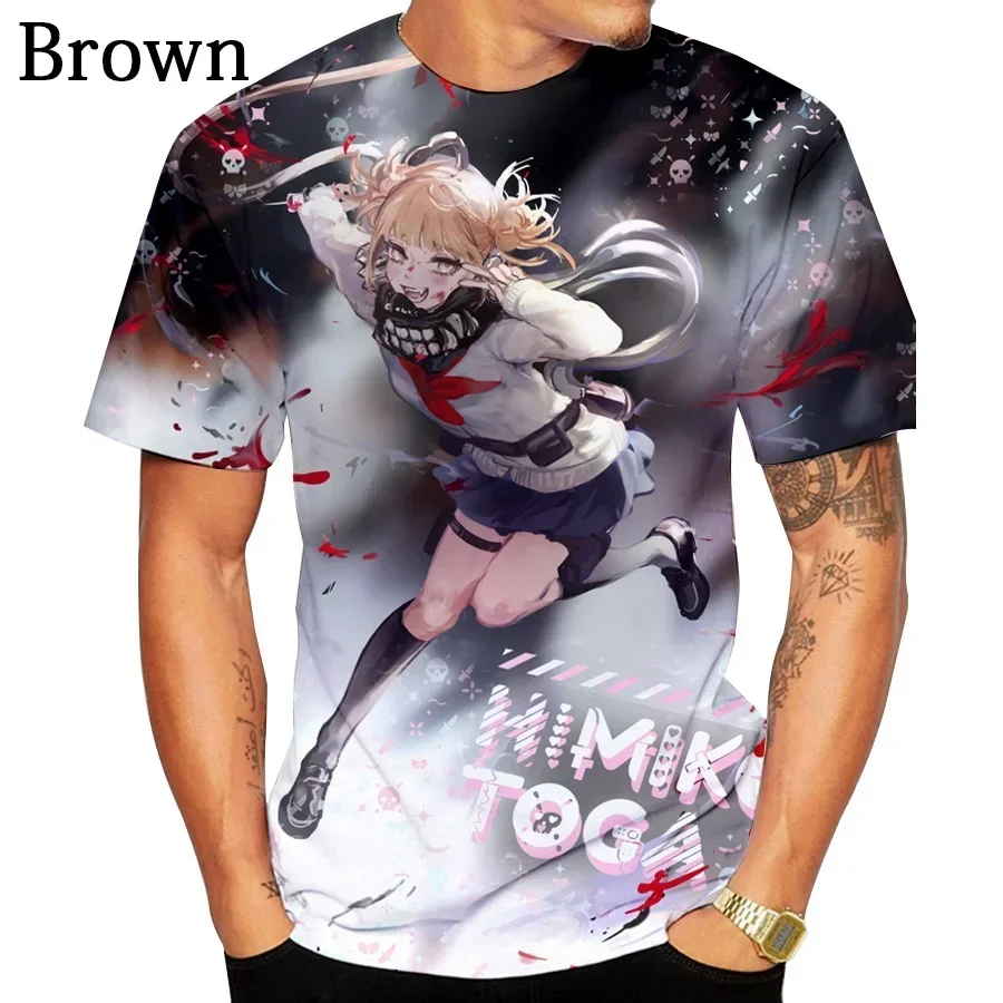 New Anime Characters Himiko Toga Print T-shirt 3D Men/Women Short Fashion Street Harajuku Kid Top Clothing