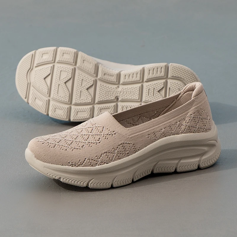 

Skechers Women's Sneakers Slip-On Shallow-Mouthed Shoes Lightweight Breathable Low-Top Fashionable Casual Shoes 159564-Tpe