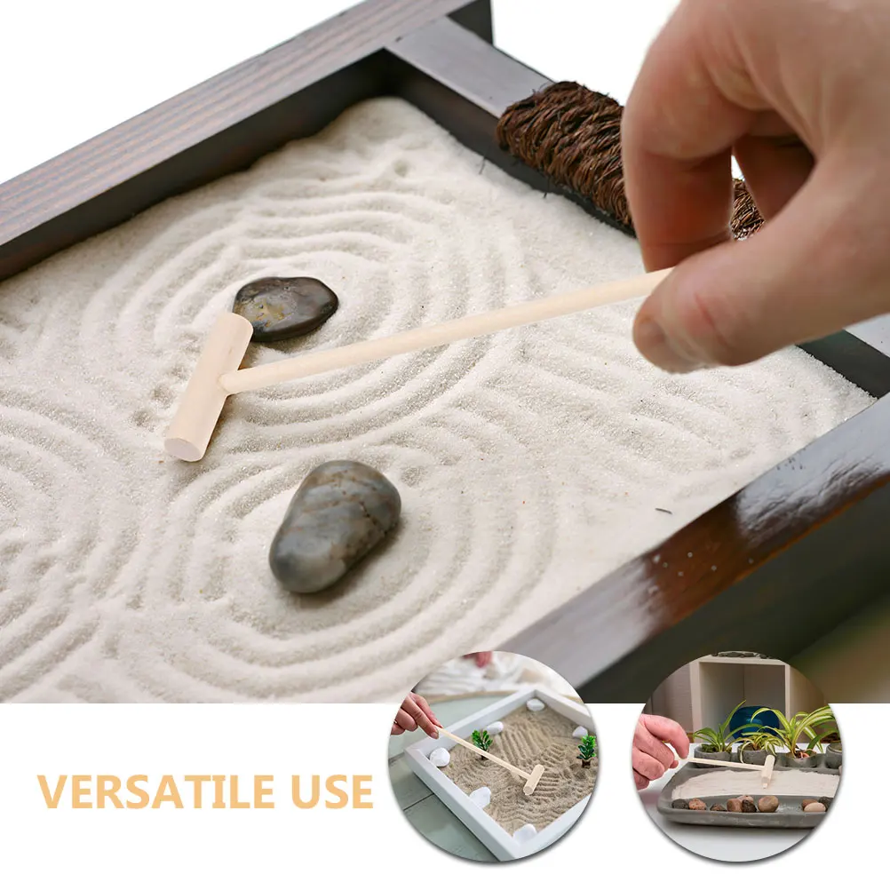 20 個ミニ禅庭熊手ツール竹砂熊手砂トレイ瞑想卓上ガーデンアクセサリーミニチュアガーデニングツール