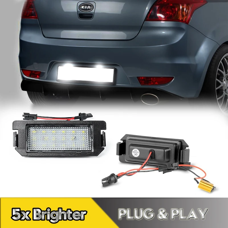 2Pcs For Kia Rio Soul Picanto LED Number License Plate Light Lamps For Hyundai I10 I20 XG30 Genesis Coupe Terracan Tiburon Ioniq