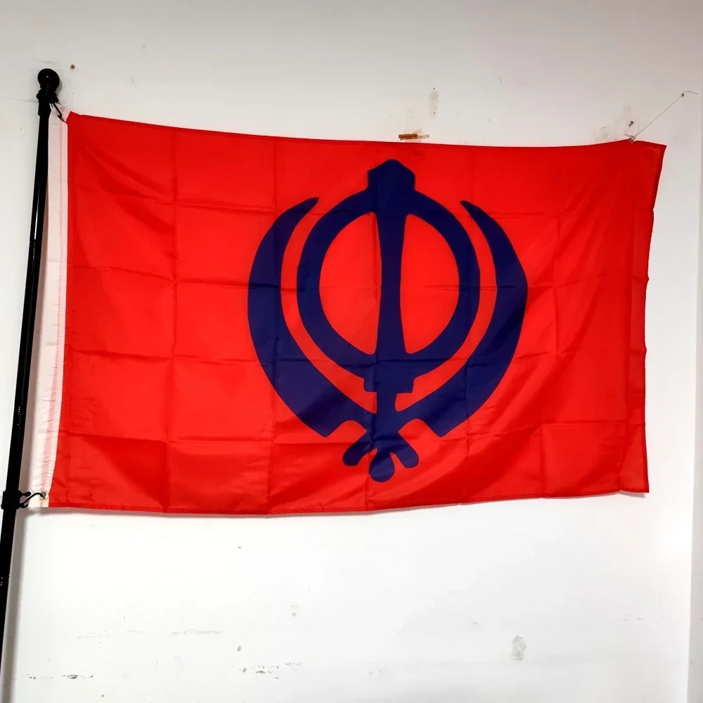 Sikhs Flag India - Indian Sikhism Khanda Banner for Outdoor Decor Garden Yard, Home Temple & Cultural Events - Durable Polyester