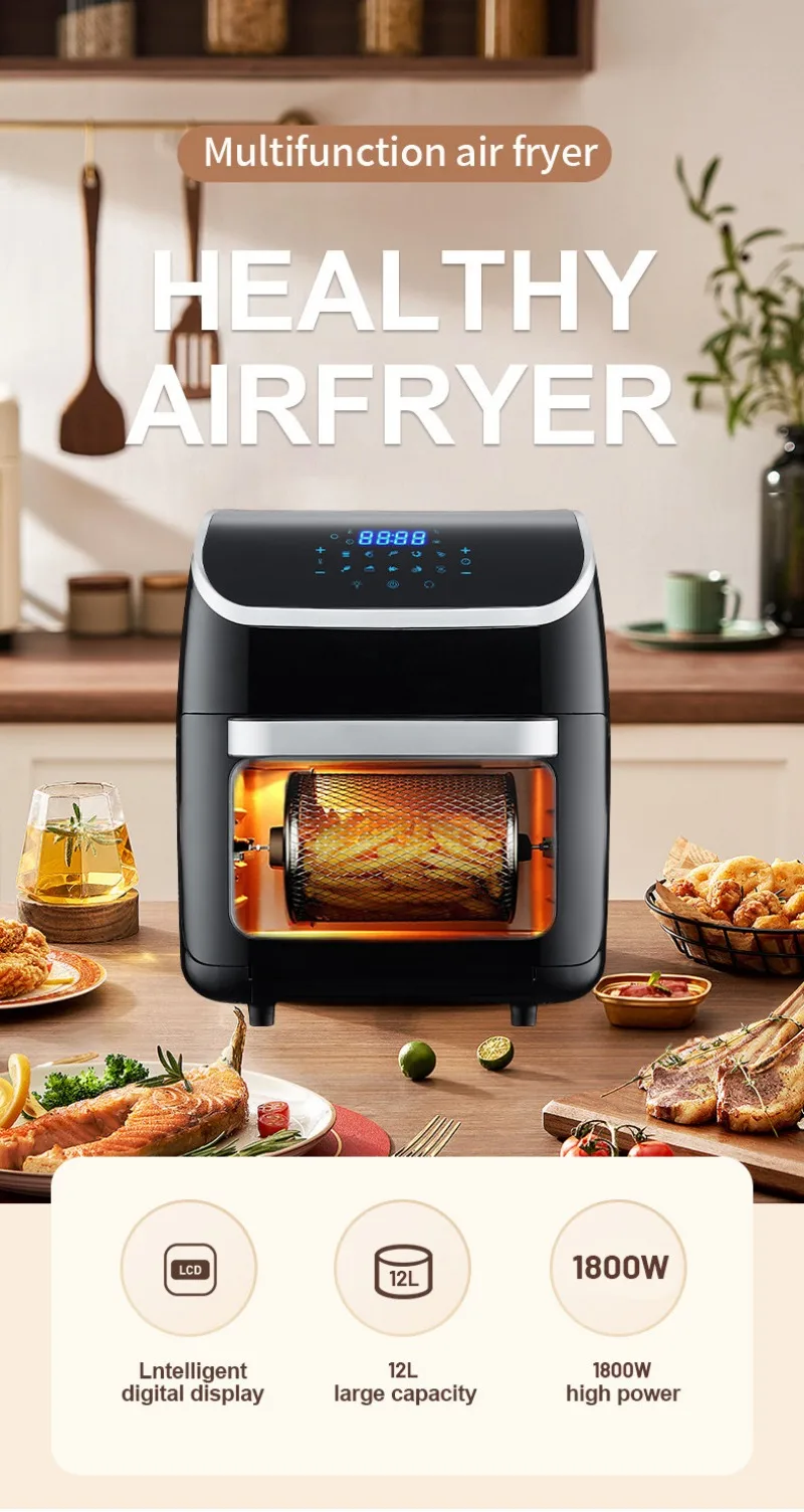 12L air fryer visualization large capacity home automatic intelligent 1800W