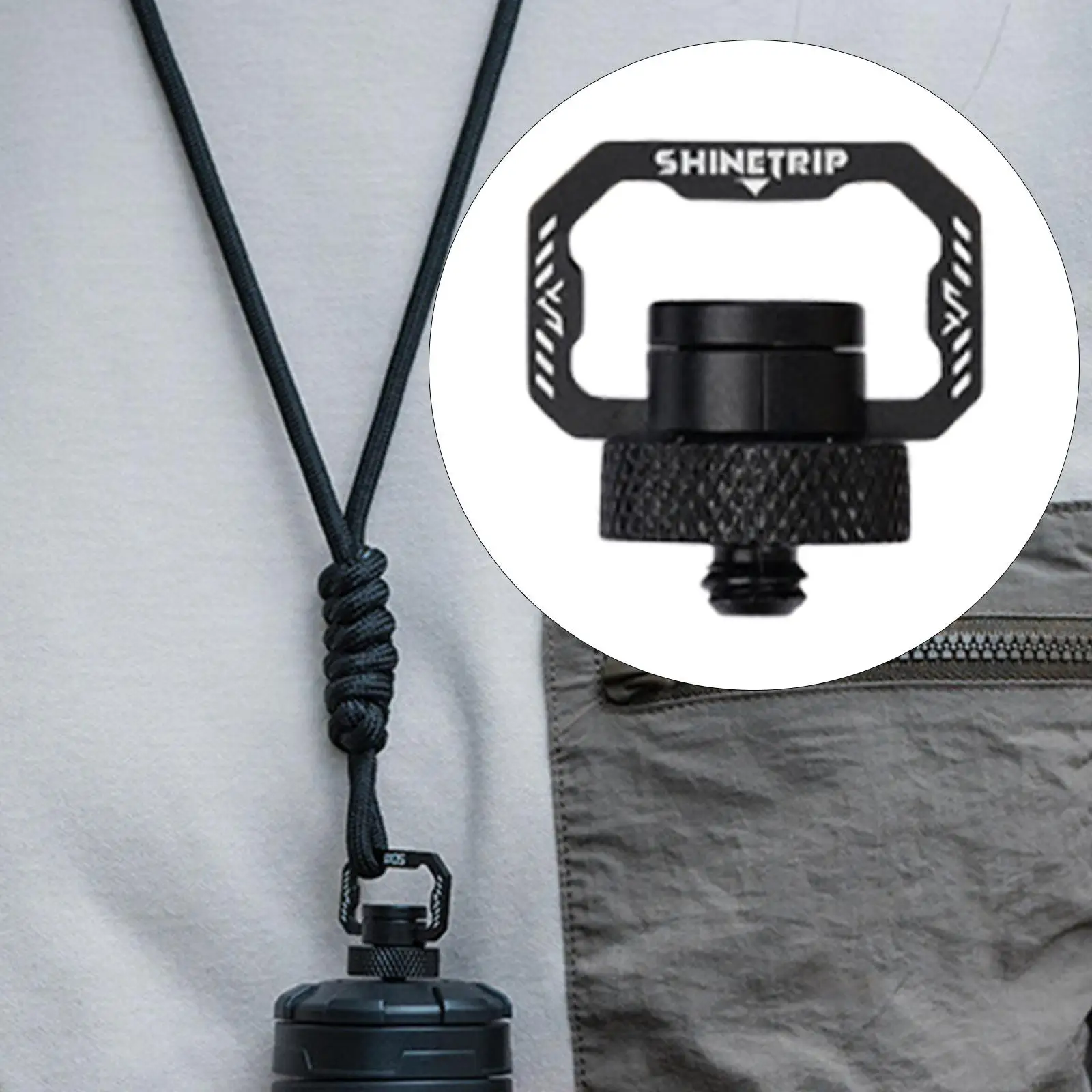 1/4 Thread Portable Light Hanger Swivel D Lightweight Lamp Holder Aluminum Alloy for Hiking Backpacking Travel Equipment