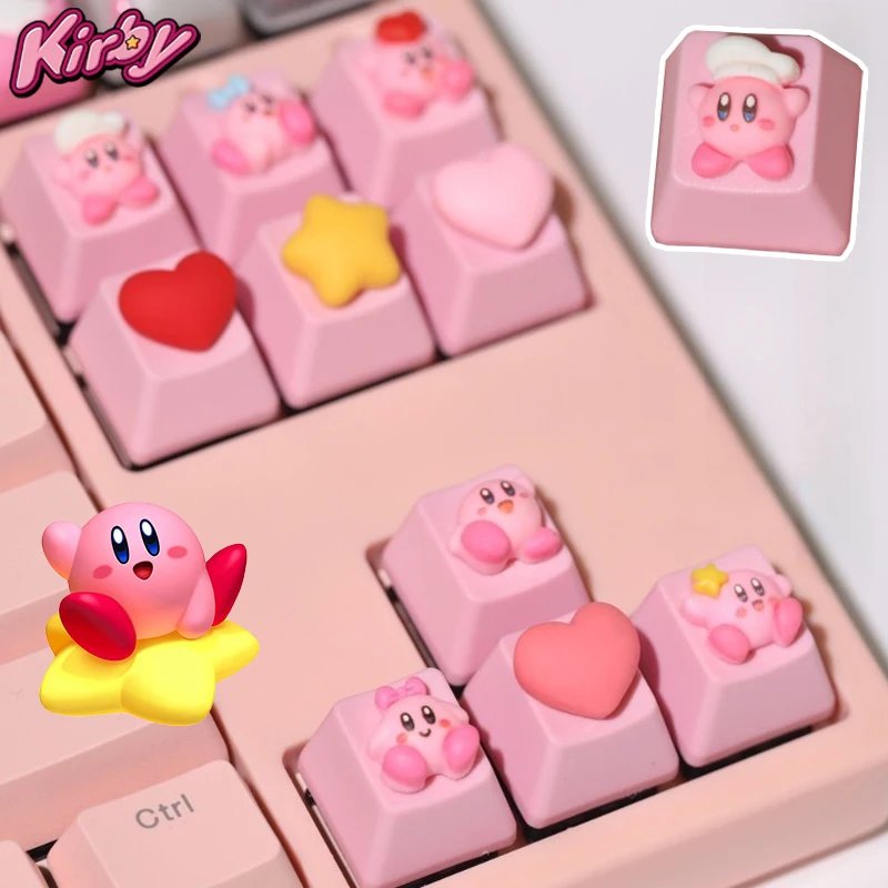 Kawaii Kirby Keycaps Keyboard Caps for Mechanical Keyboard Stylish ESC Cross Keycap Computer Accessory Decoration DIY Keycaps