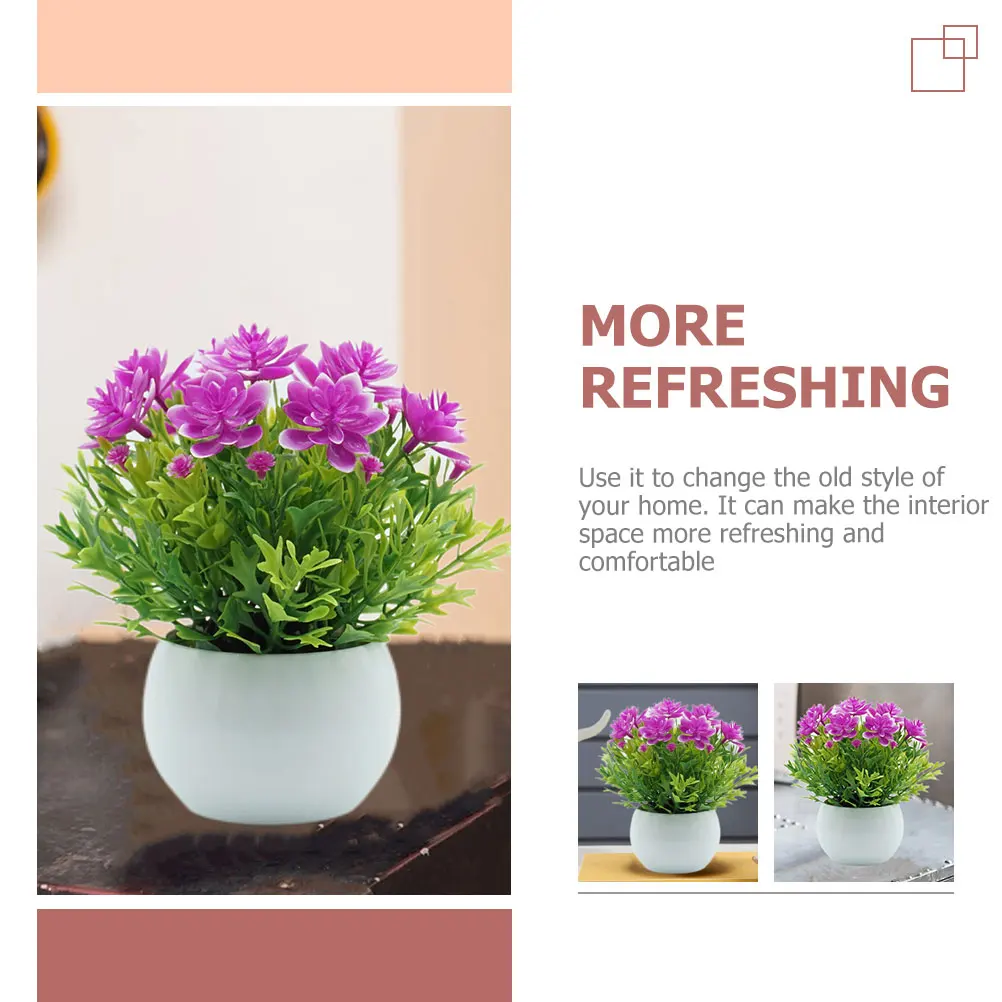 

2Pcs Artificial Plant Bonsai Farmhouse Semicircle Potted Plants Home Table Ornament Realistic Desktop Decor Artificial Bonsai
