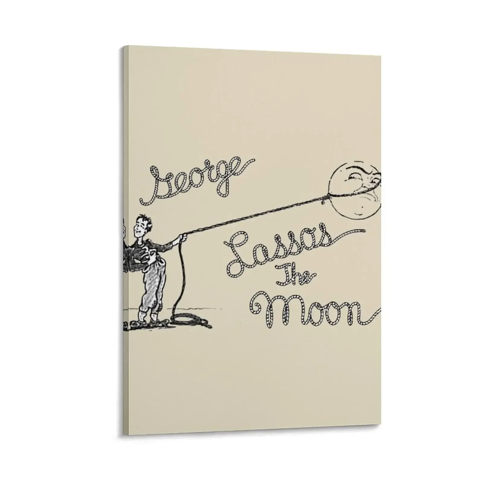 

George Lassos The Moon T-Shirt Canvas Painting Decoration wall posters for wall Decoration for bedroom