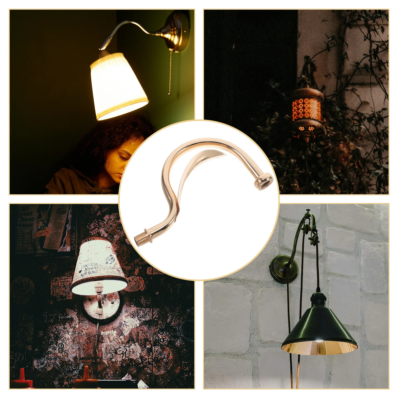 Vástago de lámpara de Metal, varilla curva para lámparas de pared de pasillo, diseño elegante, fácil instalación, actualización de iluminación del hogar