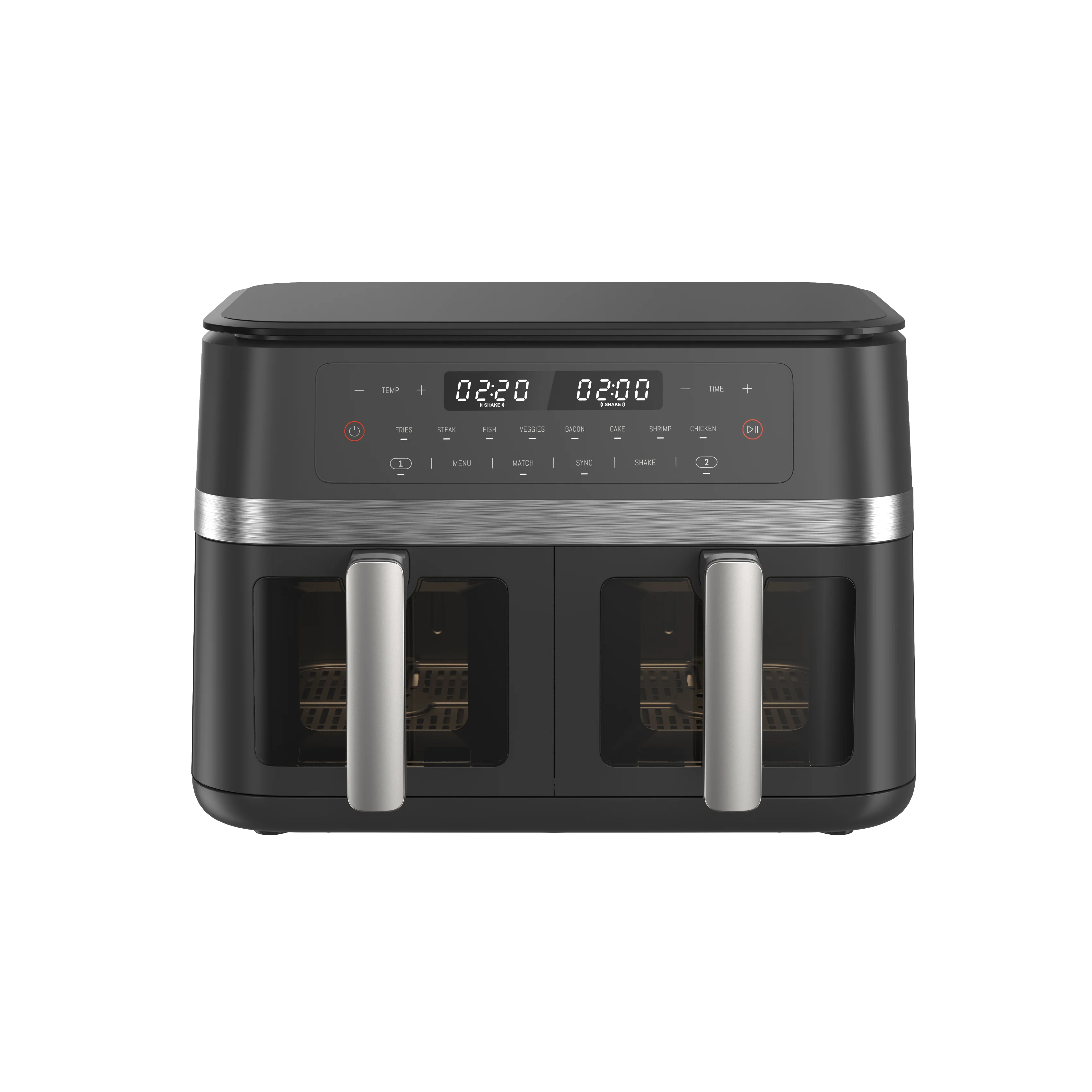 مقلاة هوائية ممتازة بسلة مزدوجة 2025 سعة 11 لترًا - فرن كهربائي رقمي خالي من الزيت للمنزل (بيع ساخن، سهل التنظيف، وظائف الطبخ 8 في 1)