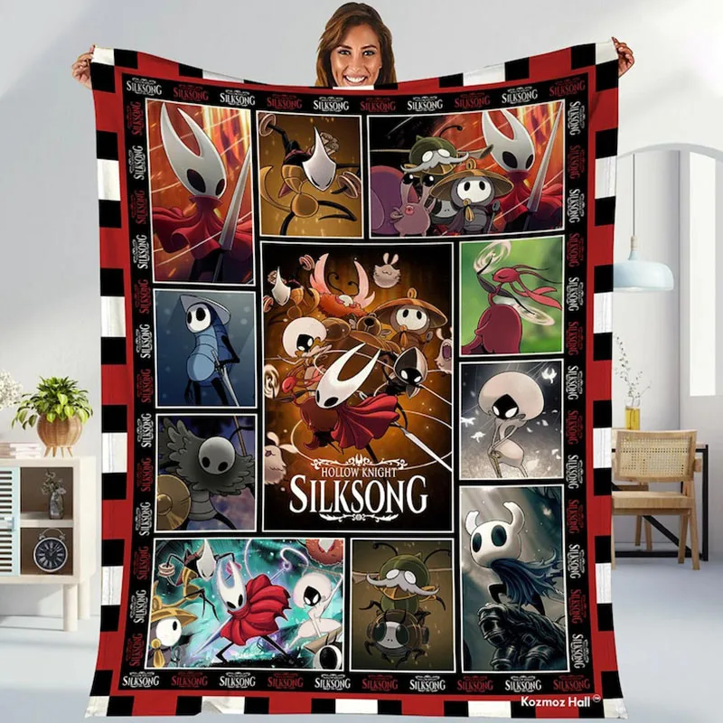

Шелковое флисовое одеяло Hollow Knight, подарок Hollow Knight, шелковое одеяло «Шмель», приятное для кожи, теплое и мягкое плюшевое одеяло
