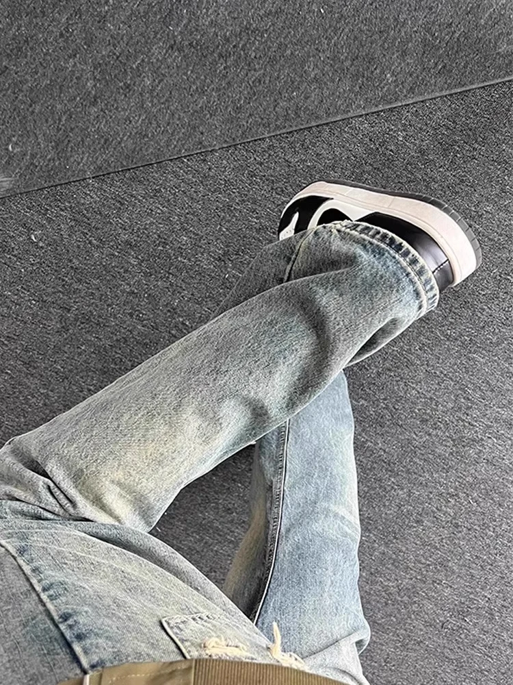 American Retro Blue Jeans Men' - Yellow Streetwear Brand recension och pris