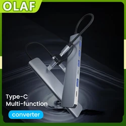 2 in 1 Type C+USB 7 Ports Hub USB3.0+4 USB2.0+Dual Type C Data Transfer Adapter For Cellphone Tablet Laptop Computer Accessories