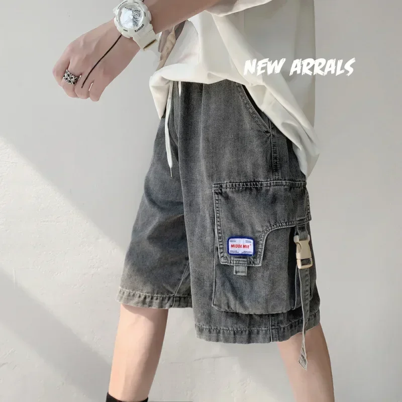 Men's Denim Casual Shorts 2025 Tooling Style Wear All-match Trend Jeans Summer Women Half Denim Pants Unisex Cargo Streetwear