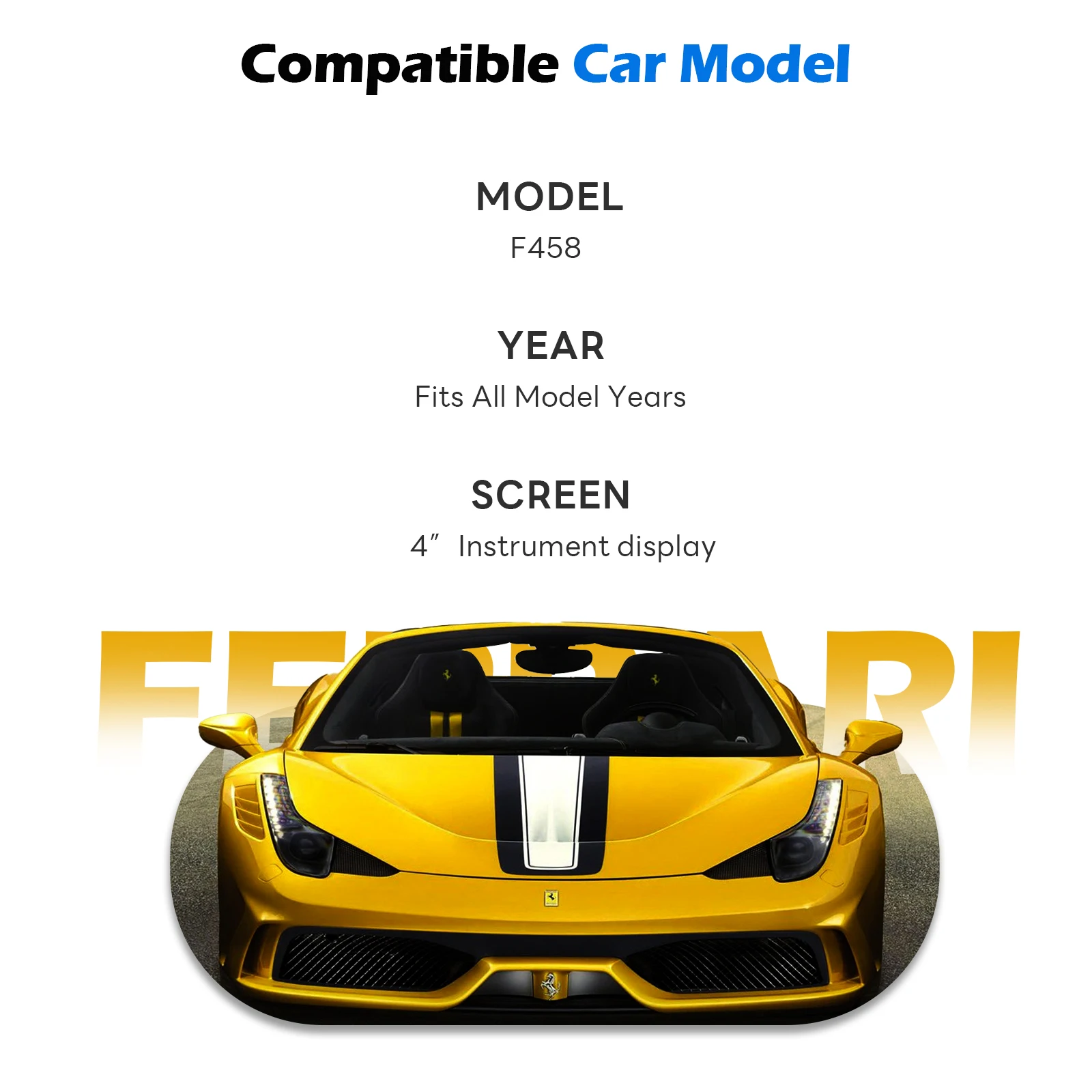 OEM-preserving Wireless CarPlay Android Auto Retrofitkit For Ferrari F458 With 4-inch Instrument Display
