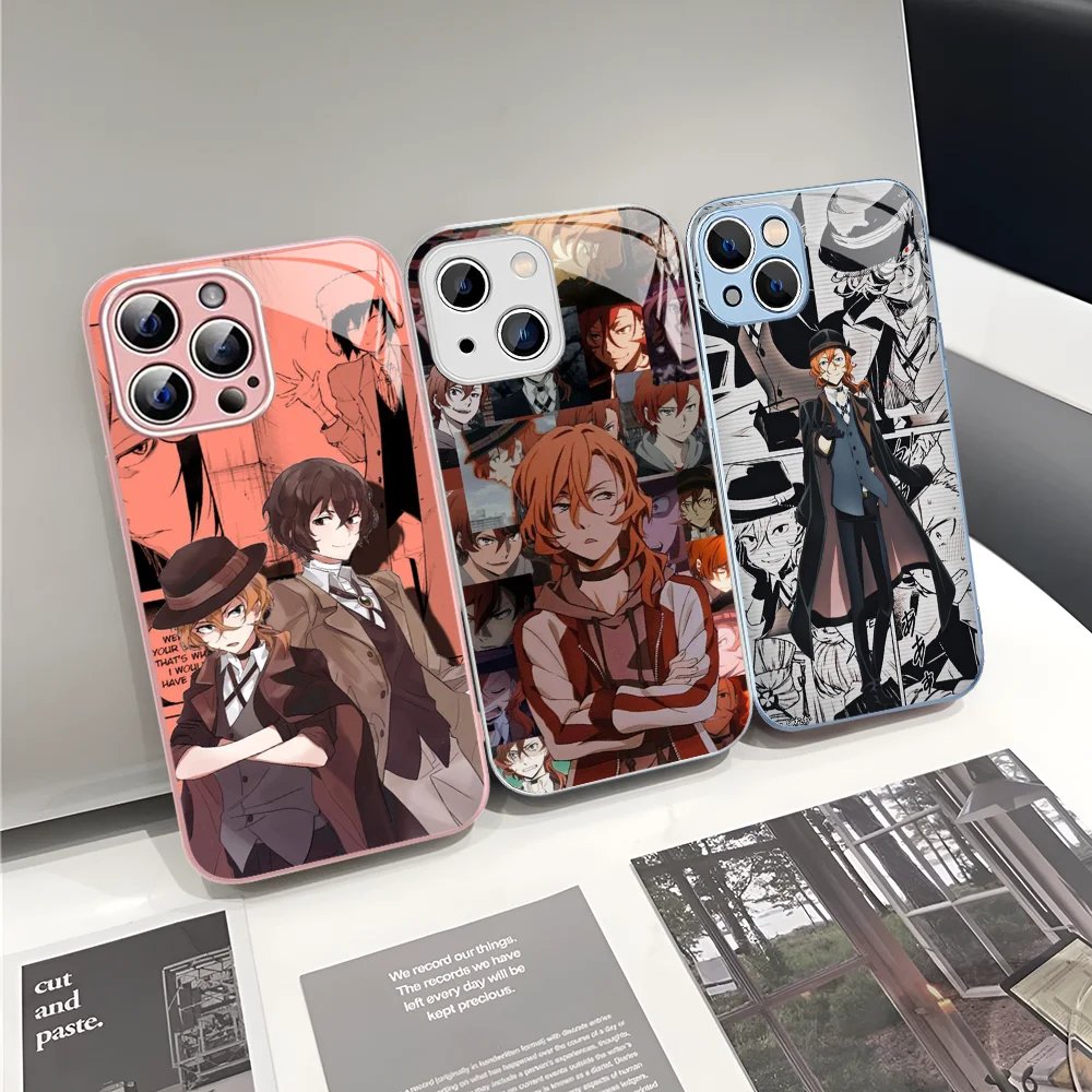 Japan Anime Bungou Stray Dogs Dazai Osamu Phone Case Tempered Glass For Iphone 14 13 12 11 Pro Mini XS MAX 14Plus X XS XR Cover