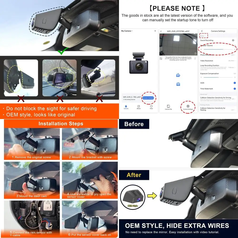 

Видеорегистратор 4K Custom fit для Ford Expedition/Expedition MAX 2018-2025, XLT Limited Timberline King Ranch Platinum, встроенный OEM