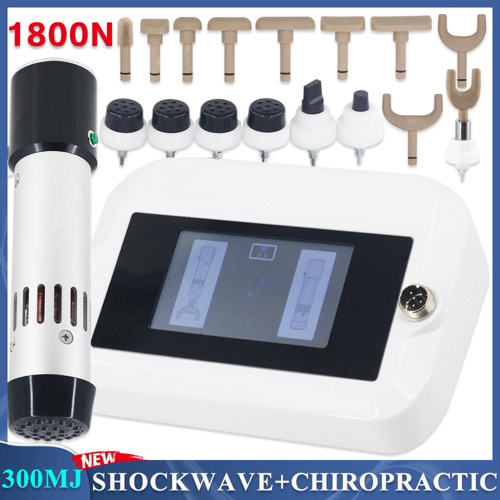 

Аппарат ударно-волновой терапии 300MJ для лечения ЭД, облегчение боли, пистолет для хиропрактики 1800N, 2 в 1, новый профессиональный массажер ударной волны