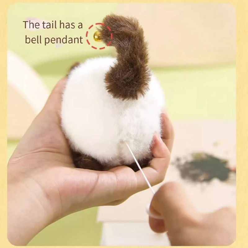 A Soft And Comfortable Stuffed Animal Move And Swing Rotating Cat Doll Toy Gift Home Ornaments Wag Tail Cat Plush Toy