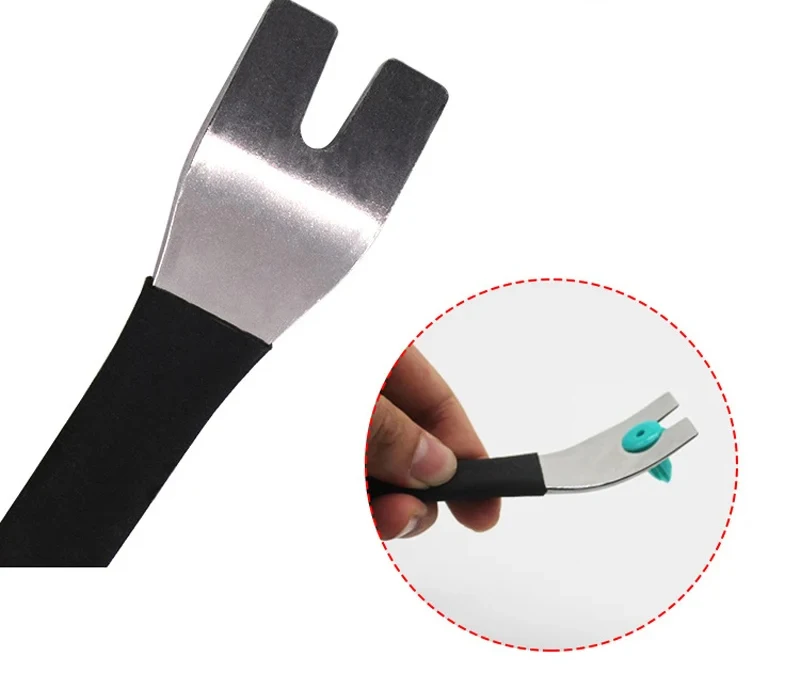 1 Stück tragbare Auto Türclip Trim Entfernung Werkzeuge Kits Auto Armaturen brett Audio Radio Panel Reparatur Edelstahl Hebel platte – Detail 3