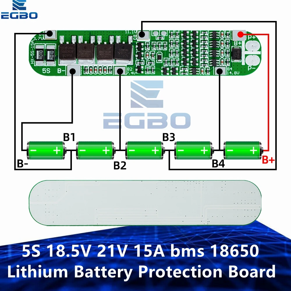 1~5PCS 5S 18.5V 21V 15A bms 18650 Lithium Battery Protection Board Anti-overcharged over-discharge Solar Lighting Li-ion board