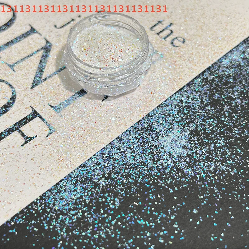 10 قطع من جرة الكريمة الشفافة، عينة صغيرة من القصدير لمسحوق تزيين الأظافر اللامع، وعاء زجاجات أظافر قابلة لإعادة الملء #3