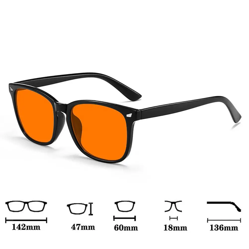 Classic Yellow Lens Blue Light Blocking Glasses Square Night Sleep Yellow Lens Filter Eyewear Better Sleep For Eye Strain Relief