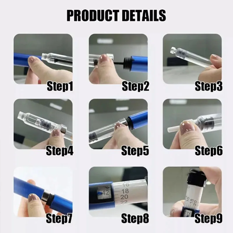 3ml Empty Cartridge Reusable Insulin Pen Kit With Case 3 Needles &1 Vial Home Diabetic Supply Set No Drug Included