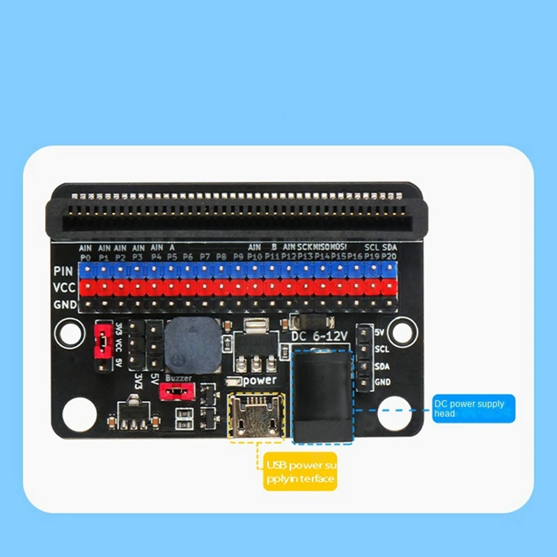 Micro:Bit Expansion Board To 5V Power Supply Microbit Adapter Board For Primary And Secondary Schools