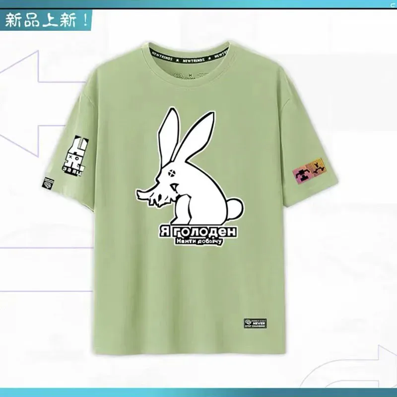 

2025 Game Honkai Impact 3 Haxxor Bunny Cosplay Men Women Short Sleeve T-shirt Top Couple Casual Clothes Round Collar Tee Summer