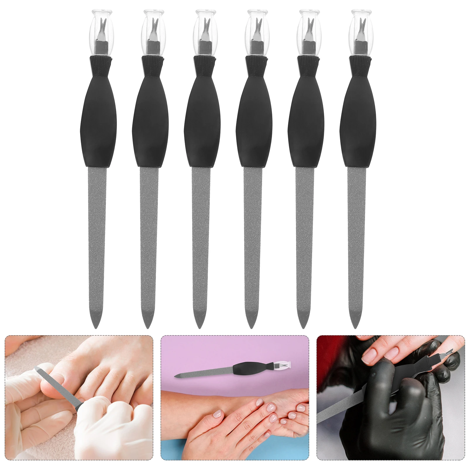 

12 Pcs Nail File Dead Skin Fork Manicure Tools Cuticle Pusher Trimmer Double Head Professional Personal Nail Art Essential