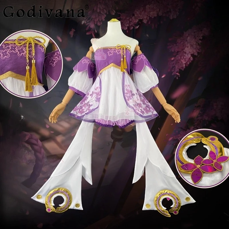 

Honor of Kings Cosplay Dress Set Xiao Qiao Knot Cosplay Dress Outfit Women's Summer Game Ancient Style Fashion Full Suit