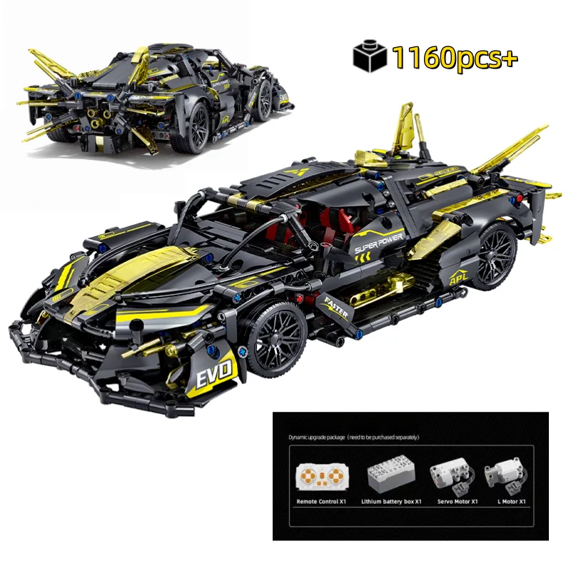 

1:14 Technical EVO Sports Vehicle Assemble Building Block, 1160Pcs Creative Speed Racing Car Model, Birthday Gift,Adult Kids Toy