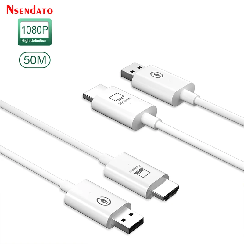 

50M HDMI Wireless Video Transmitter Receiver Extender Kit HDMI TV Stick Dongle Adapter For Casting Mirroring TV PC Monitor