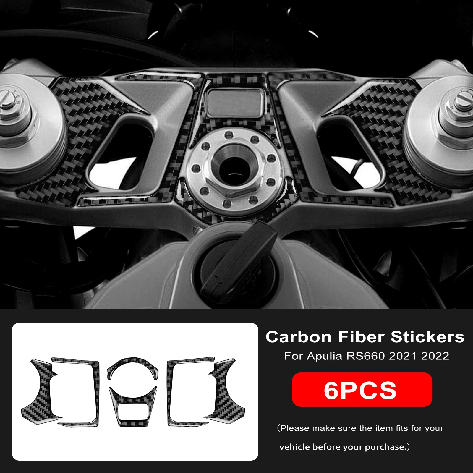 

Новая защитная наклейка из настоящего мягкого карбона для верхней части вилки мотоцикла RS 660 для Aprilia RS660 2021 2022