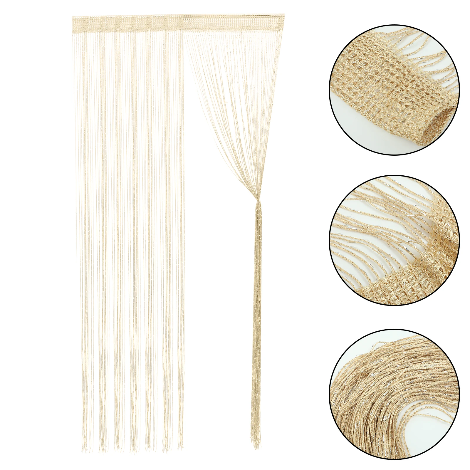 

2pcs Divider Bold String Curtains Silver Room Glitter Fringe String Curtain For Window Curtains For Window Home Textiles