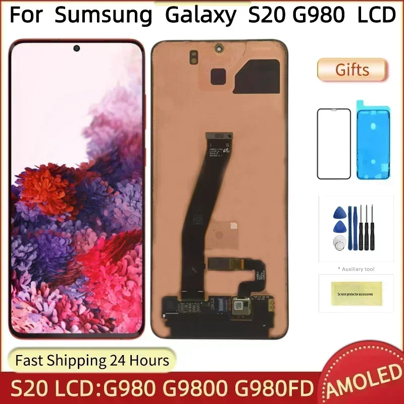 S20 Super AMOLED Screen for Samsung Galaxy S20 G980 G980U G980B Lcd Display Digital Touch Screen Replacement